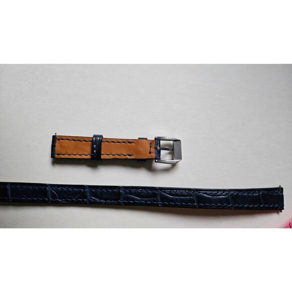 14mm Lug/12mm Navy Blue Alligator Watch Double Tour Strap Lug  (Hermes Cape Cod) - Picture 9 of 12